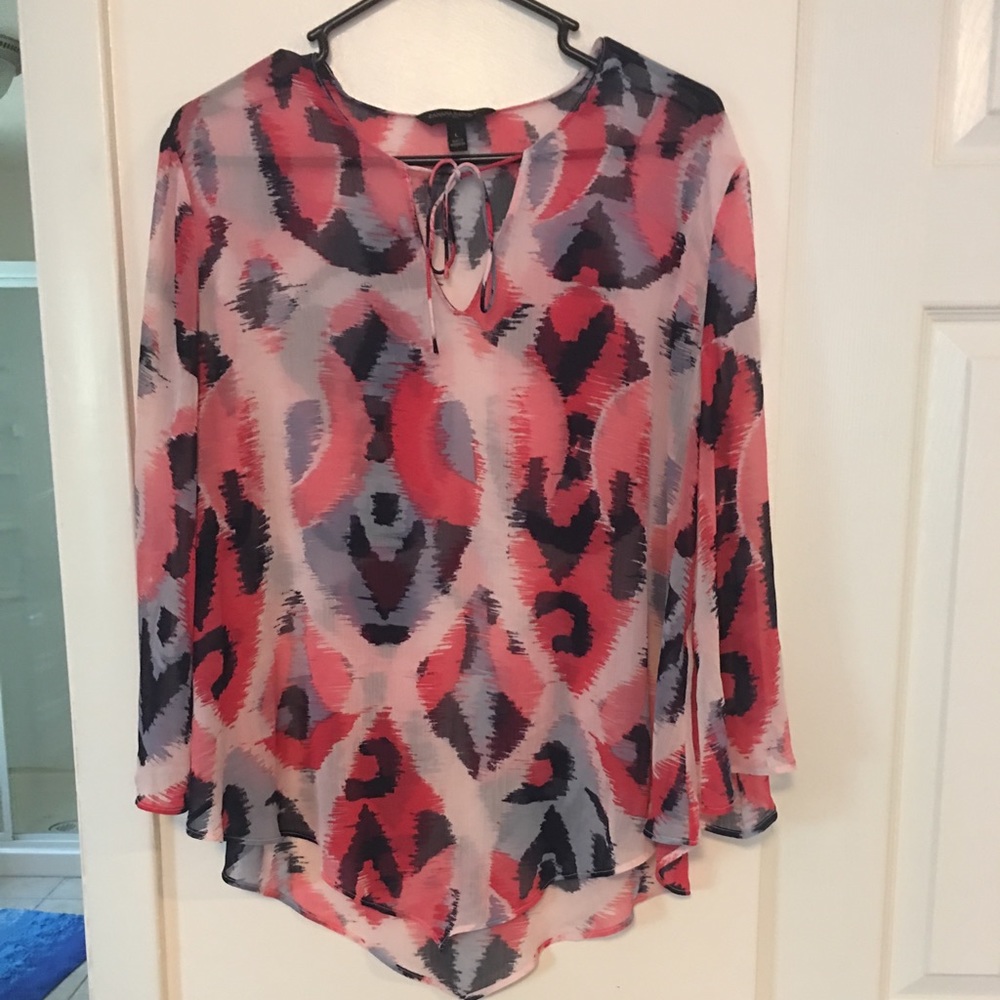 Banana Republic sheer bell sleeve top.